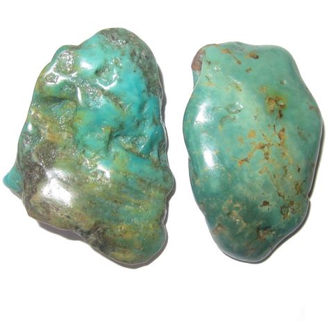 Turquoise Polished Stone Premium Pair Of Crystals Genuine Old Kingsman