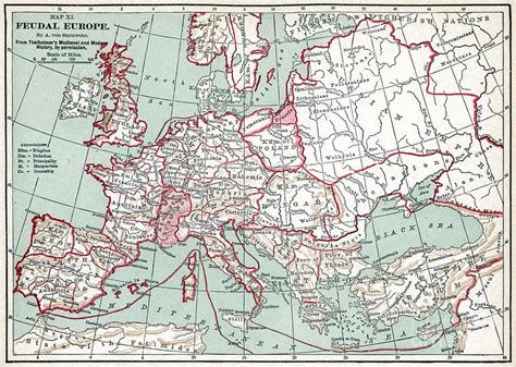 Map Of Europe 12th Century By Granger