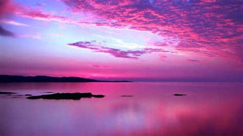 Download Ocean Sunset Pink Cloud Wallpaper