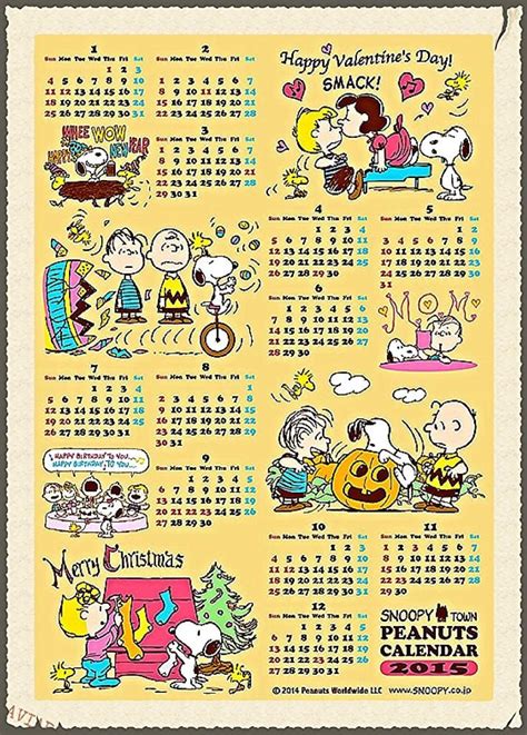 Peanuts Calendar 2015 ดีไซน์