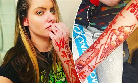 Psycho Gabi Grecko Gets New Tattoos On Her Arm And Face Daily Mail Online