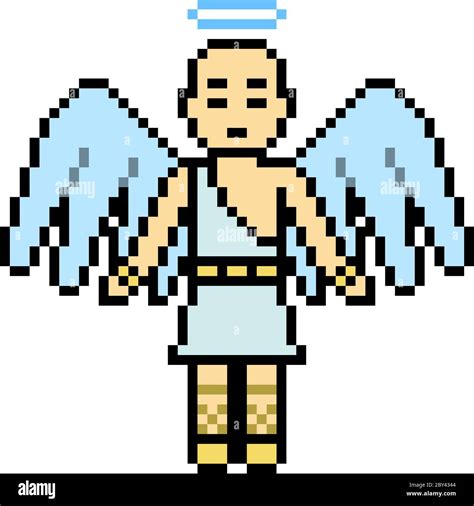 Vector Pixel Art Male Angel Isolated Stock Vector Image And Art Alamy