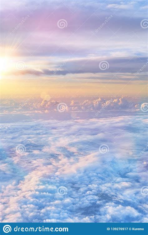 Dramatic And Spiritual Cloudscape With Dramatic Clouds Reflecting The