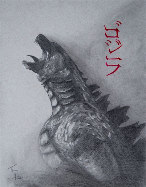 Charcoal And Ink Of The Godzilla Design Godzilla Wallpaper