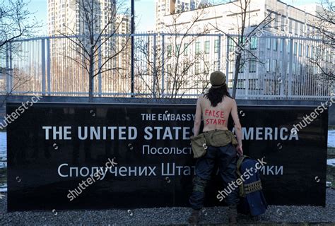 Topless Femen Activist Seen Us Embassy Editorial Stock Photo Stock
