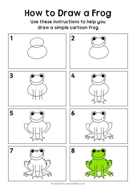 How To Draw A Frog Instructions Sheet Sb8220 Sparklebox