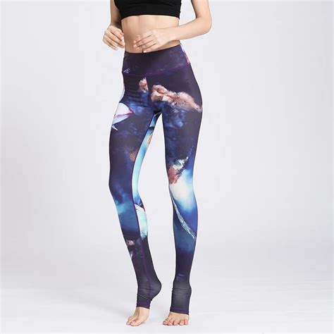 buy women sexy yoga pants printed dry fit sport pants elastic fitness gym pants