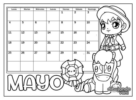 Mayo 2020 Para Imprimir Calendario Kawaii Dibujando Con Vani