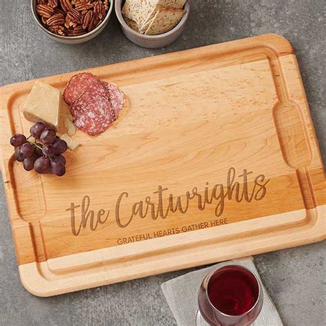 Cutting Board Serving Tray Personalized Monogramed Slate And Bamboo 12