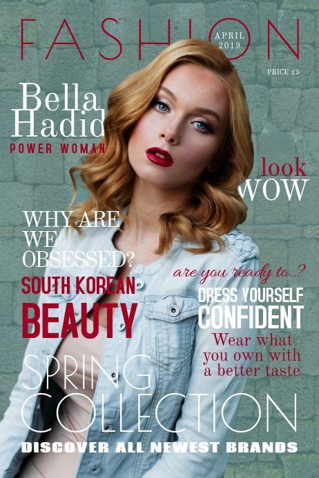 Formal Fashion Magazine Cover Magazine Cover Template Fashion