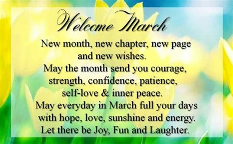 Welcome March Good Morning Quotes Happy March Inner Peace