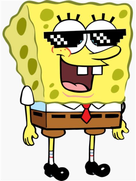 Spongebob Squarepants Wears Cool Sunglasses Sticker For Sale By Mmr225 Redbubble