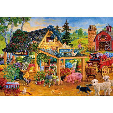Barnyard Farmers Market 300 Large Piece Jigsaw Puzzle Bits And Pieces