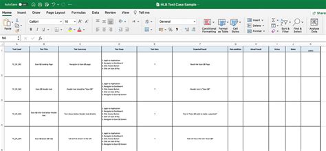 Excel Test Case Template