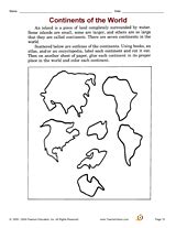 This simple map of the world is great for kindergartners and young children. Continents of the World Printable (Geography, 3rd Grade ...