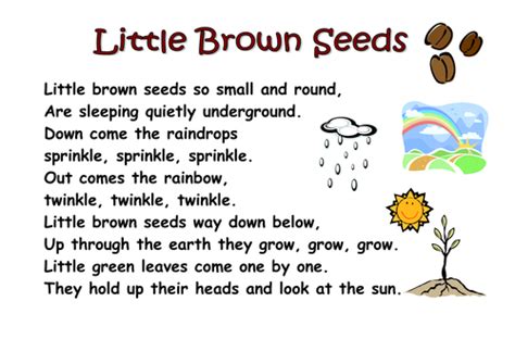 Littlebrownseedspoemdoc Kid Songs Preschool Poems Preschool