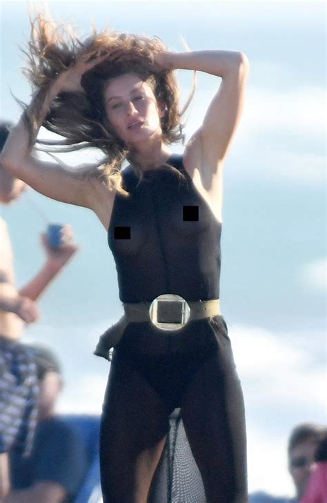 Gisele Bündchen exposes nipples in see through dress after Tom Brady