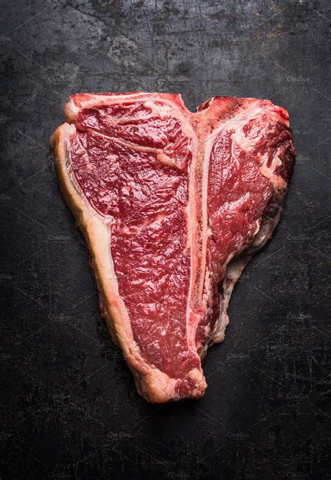 Raw T Bone Steak High Quality Food Images ~ Creative Market
