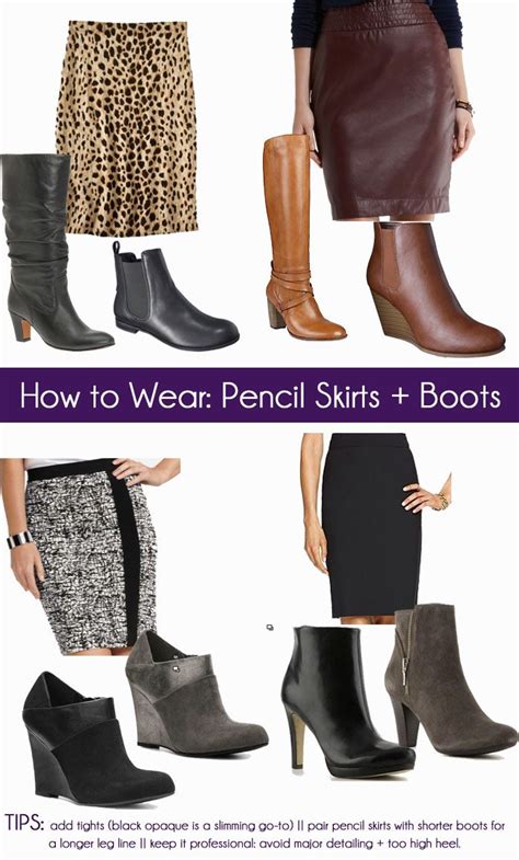 How To Pair A Pencil Skirt With Boots Skirts With Boots Boots Outfit