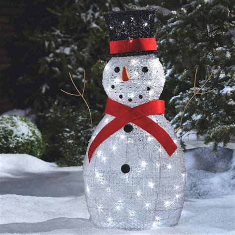 Noma Pre Lit Led Whimsical Snowman Outdoor Christmas Lawn Decoration