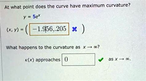 Solved At What Point Does The Curve Have Maximum Curvature Y Sex X Y 1 956 205 What