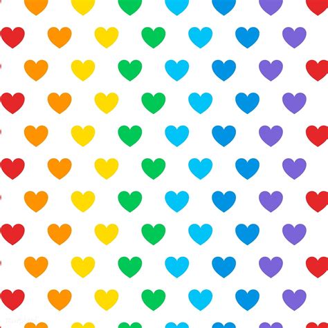 Seamless Colorful Heart Pattern Vector Free Image By