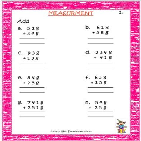 Maths Measurment Addition Worksheet 1 Grade 2 Estudynotes