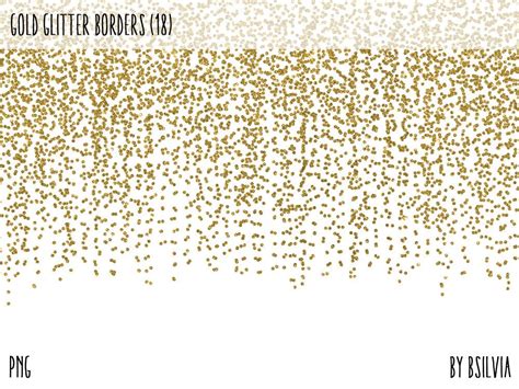Gold Glitter Confetti Borders Pack Digital Gold Confetti Png Etsy