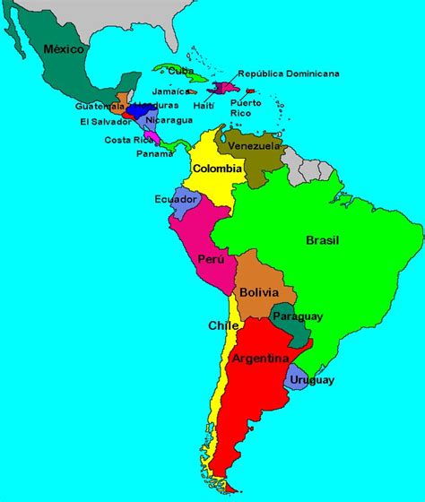 Mapa De Ciudades Capitales Y Paises De Latinoamerica
