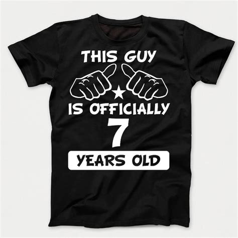 Boys 7th Birthday Shirt This Guy Is Officially 7 Years Old Etsy