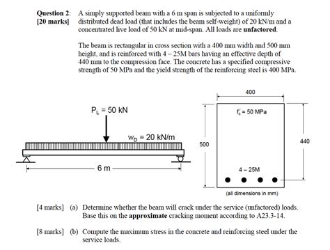Question 2 A Simply Supported Beam With 6 M Span Is Subjected Uniformly