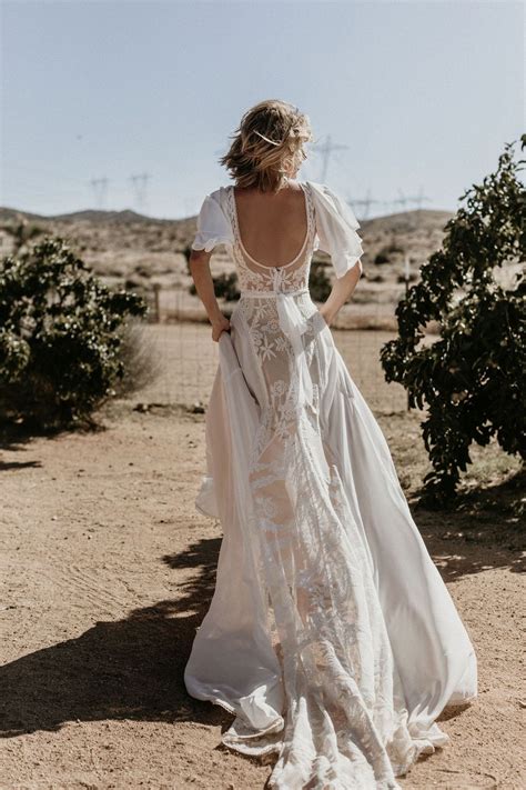 Hayley Romantic Bohemian Wedding Dress Dreamers And Lovers Romantic
