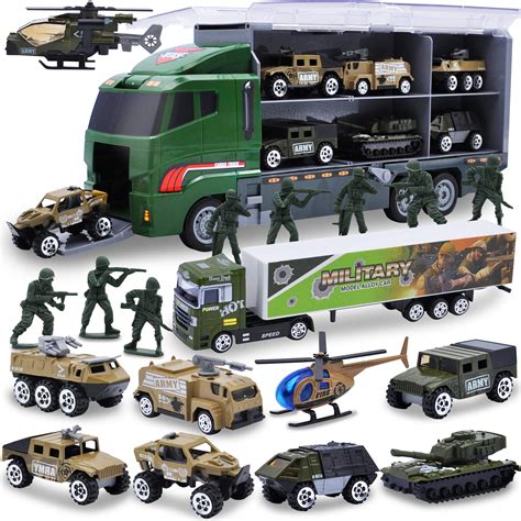 Buy Joyin 19 In 1 Die Cast Army Toy Truck With Little Army Figures
