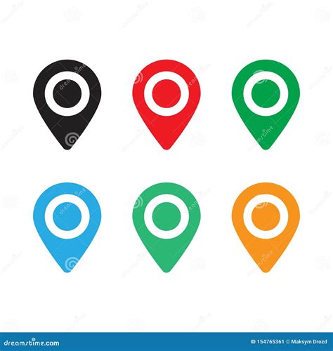 Set Of Colored Map Pins Location Map Icon Cartoon Vector
