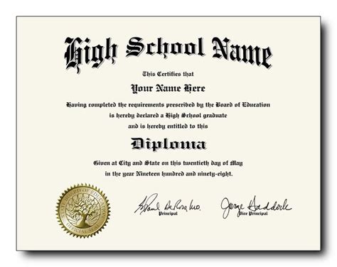 29 Free Printable High School Diploma Templates Nurul Amal Fake