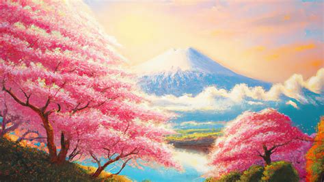 Cherry Blossom Painting Wallpaper