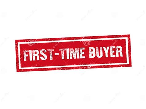 first time buyer red stamp seal text message on white background stock vector illustration of