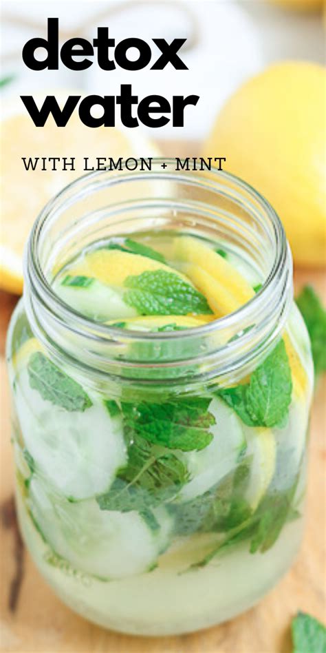 Detox Water With Cucumber Slices Fresh Mint And Lemon Mint Detox