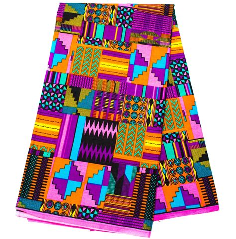 African Fabric Wholesale Kente Fabric Ankara Print Purplepink