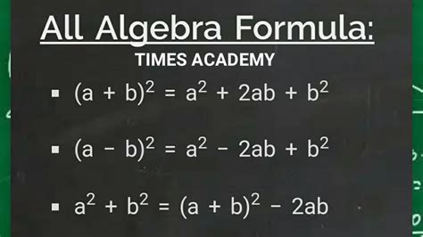 Algebra Formulas With Examples