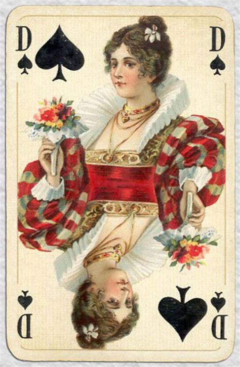 Queen Of Spades Playing Cards Art Vintage Playing Cards Vintage Cards