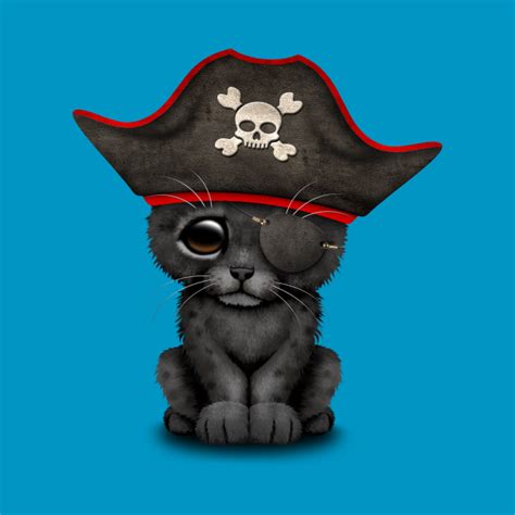 Cute Baby Black Panther Cub Pirate Pirate T Shirt