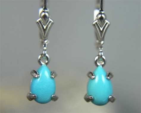 Turquoise Genuine Sleeping Beauty Turquoise Sterling Silver Dangle