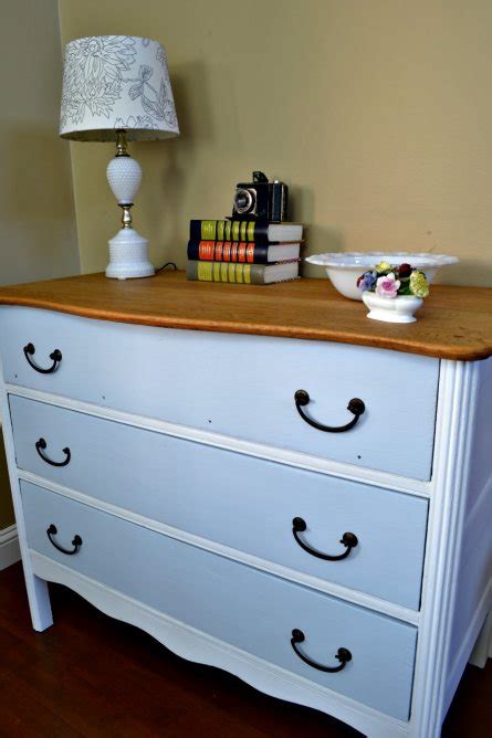 Two Toned Dresser With Natural Wood Top Refresh Living