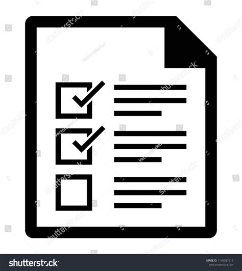 Paper With Some Boxes And Tick Marks Denoting Royalty Free Stock Vector 1149031916