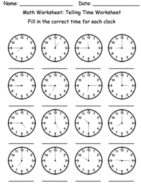 Math Worksheets - Time page 1 | abcteach | Time worksheets, Telling time worksheets, Mental ...
