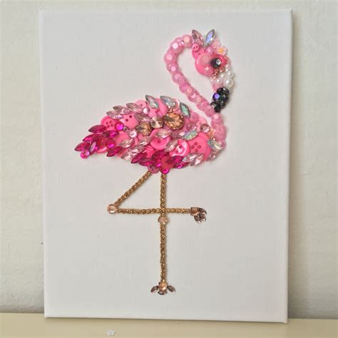 Flamingo Button Art Made To Order Wall Art Home Decor Kids Etsy