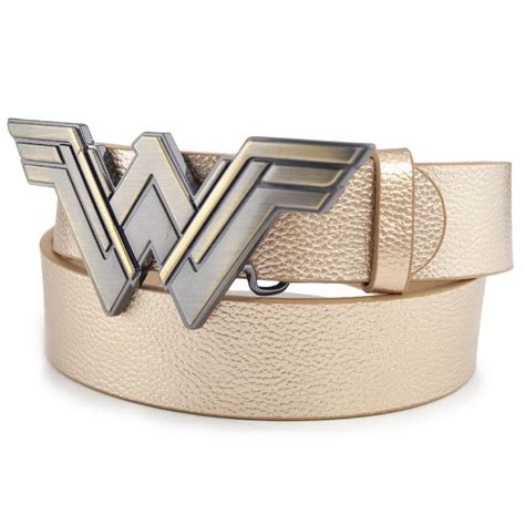 Belt Wonder Woman Gold Cast Buckle W Gold Strap Logo Belts