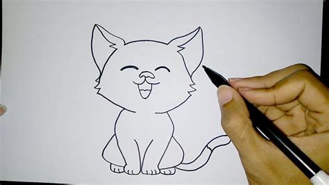 Dengan latihan dan panduan, anda bisa menggambar beragam jenis anak kucing, . Cara Menggambar Kucing Lucu Sederhana | How to draw a cat ...