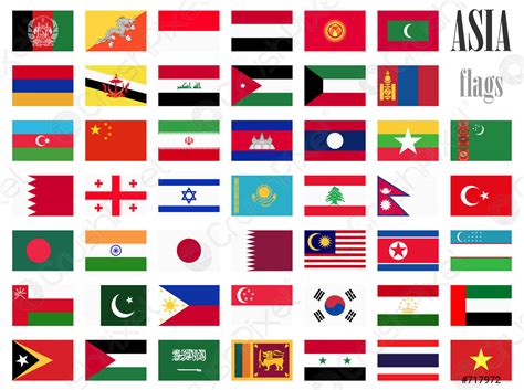 Flags Of Asia With Names